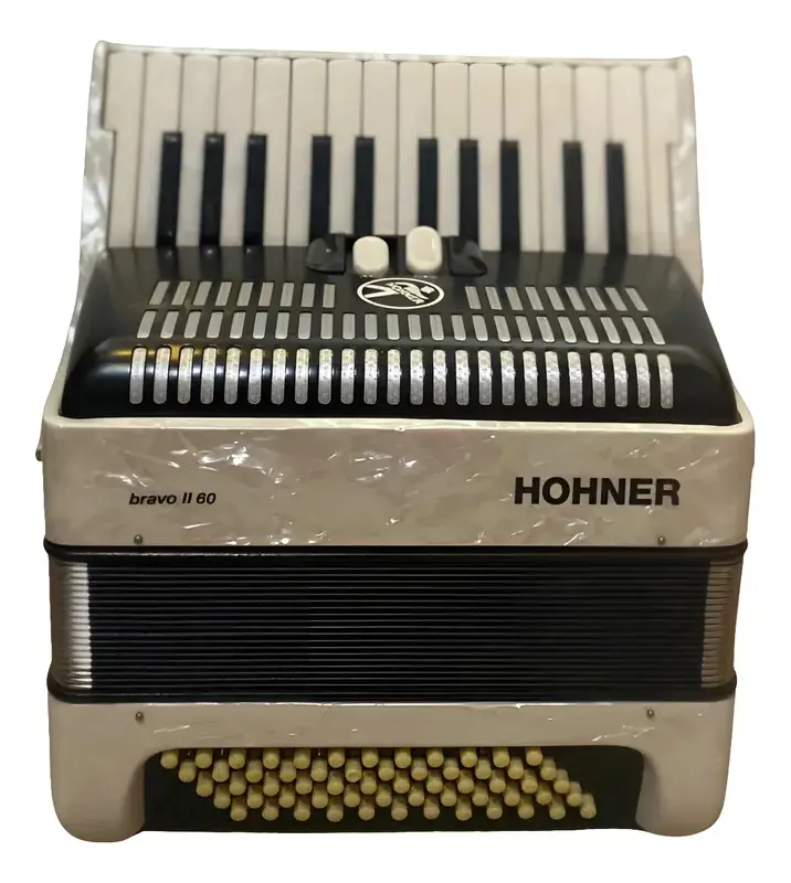 Acordeon Hohner Bravo V2 60 Baixos ( Branca )