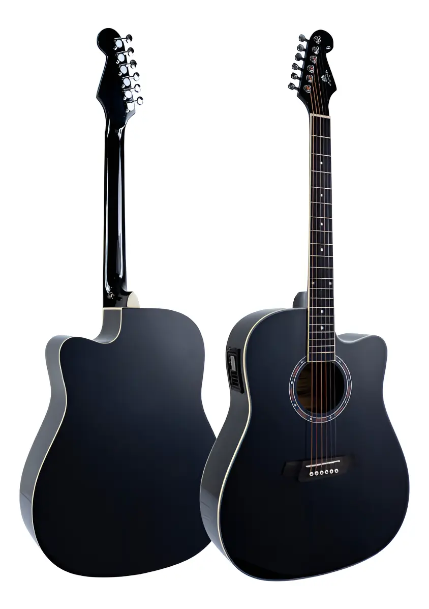 Violão Marquês Folk Va-207eq ( Vermelho E Preto )
