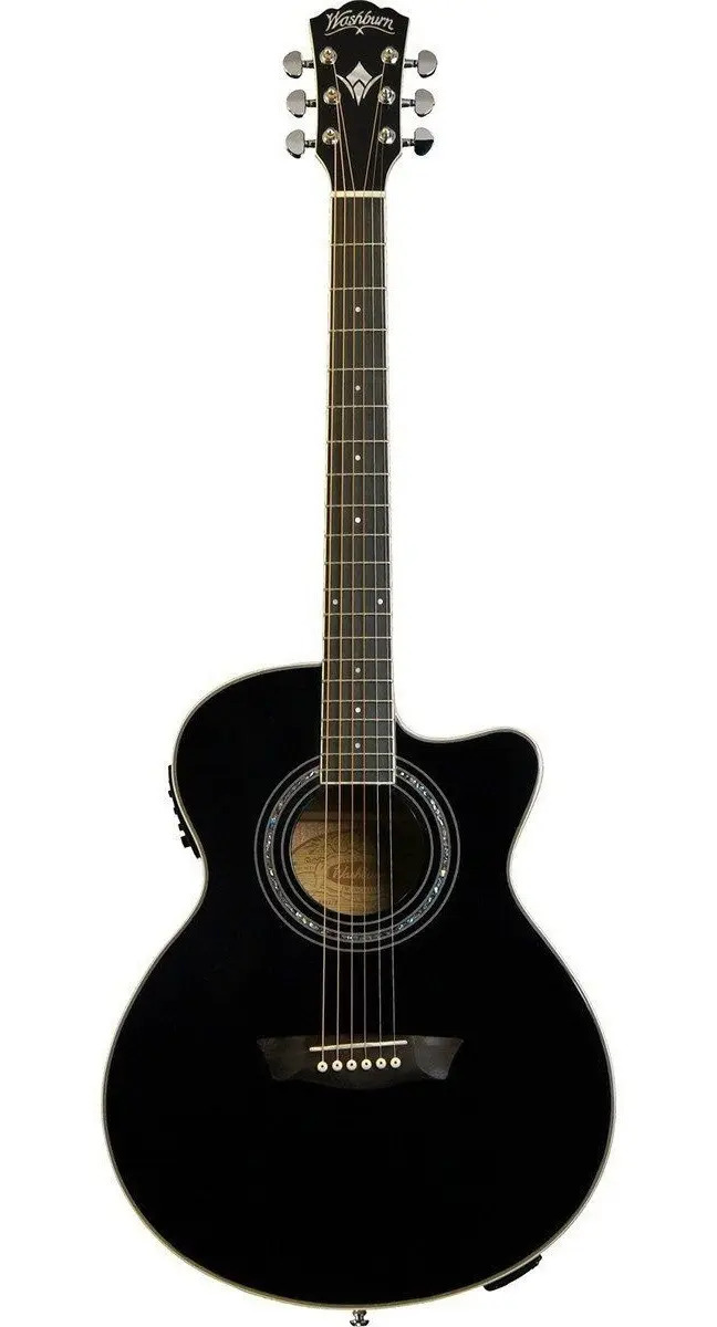 Violão Washburn Elétrico Ea12b Bk ( Avariado )