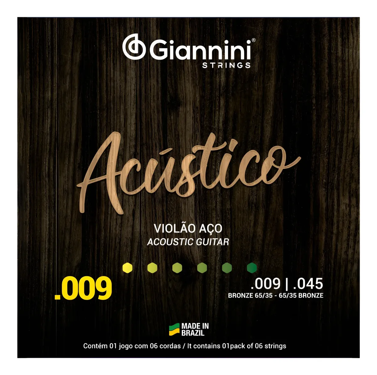 Encordoamento Giannini Acústico p/ Violão Aço 09