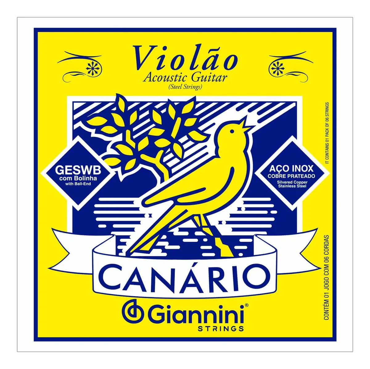 Encordoamento Canário p/ Violão Aço 011