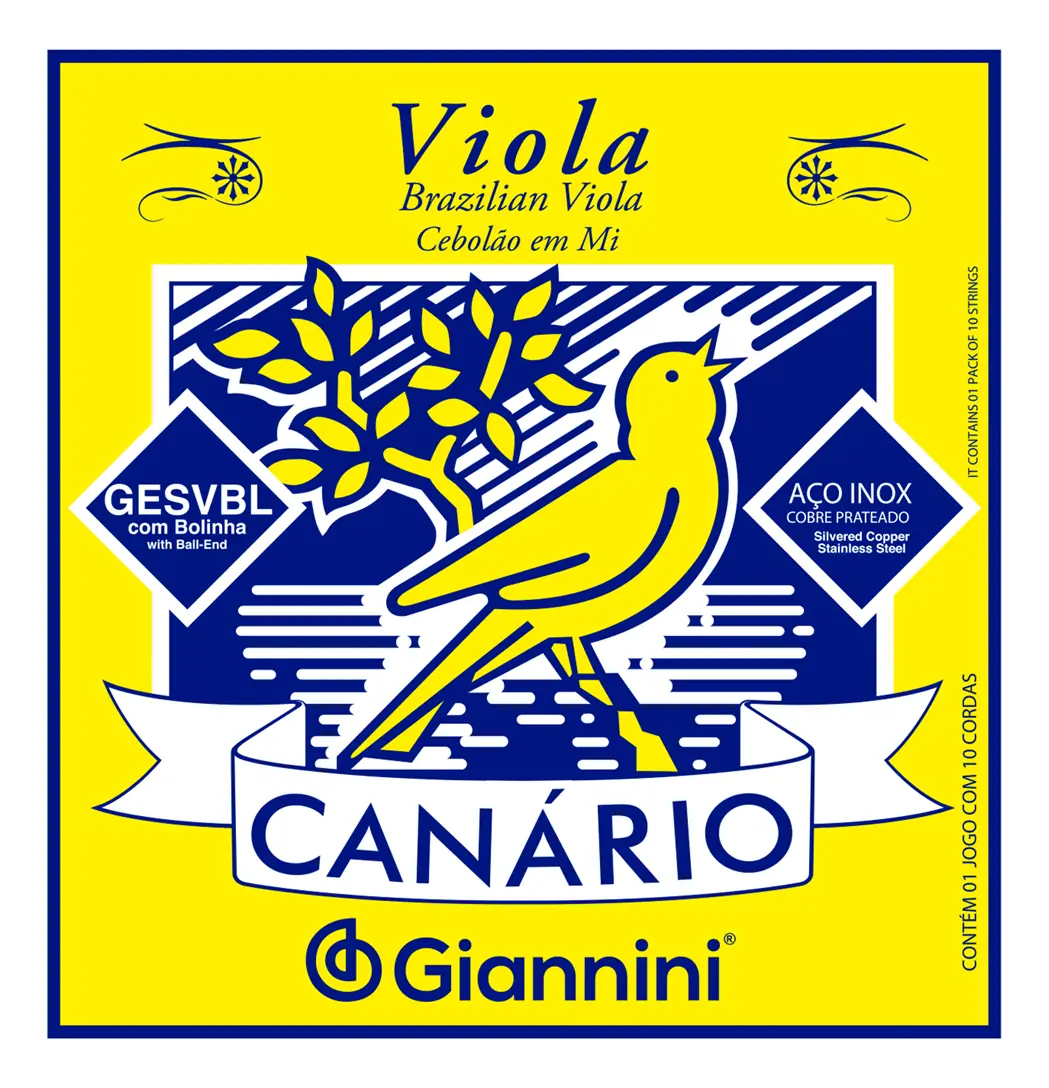 Encordoamento Canario p/ Viola Caipira (Mi)