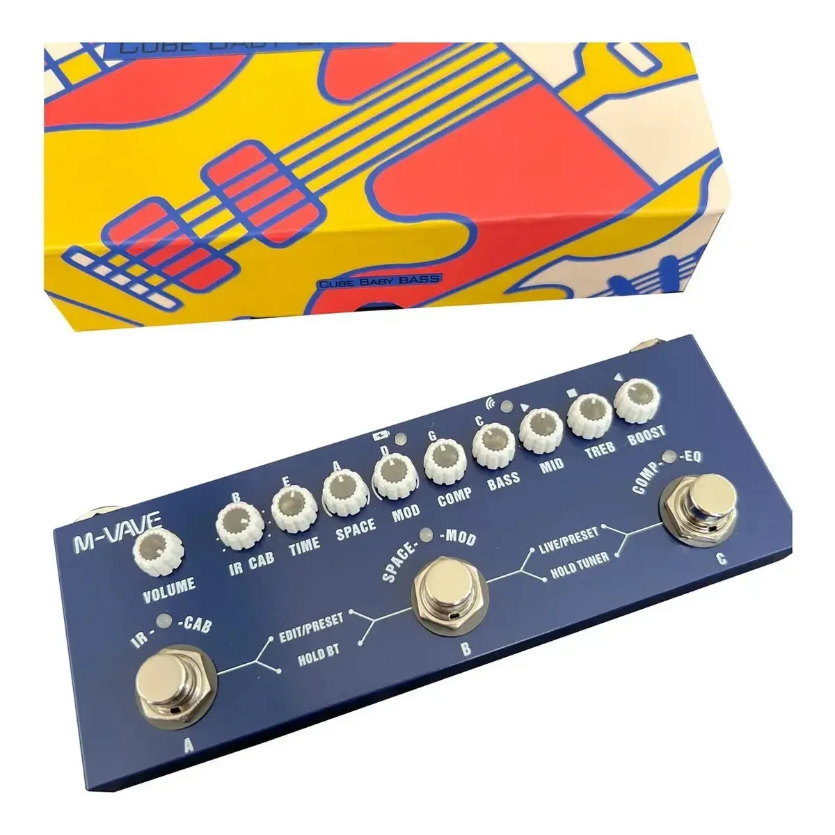 Pedal P/baixo Cube Baby Bass M-vave Portátil Vd634 Azul