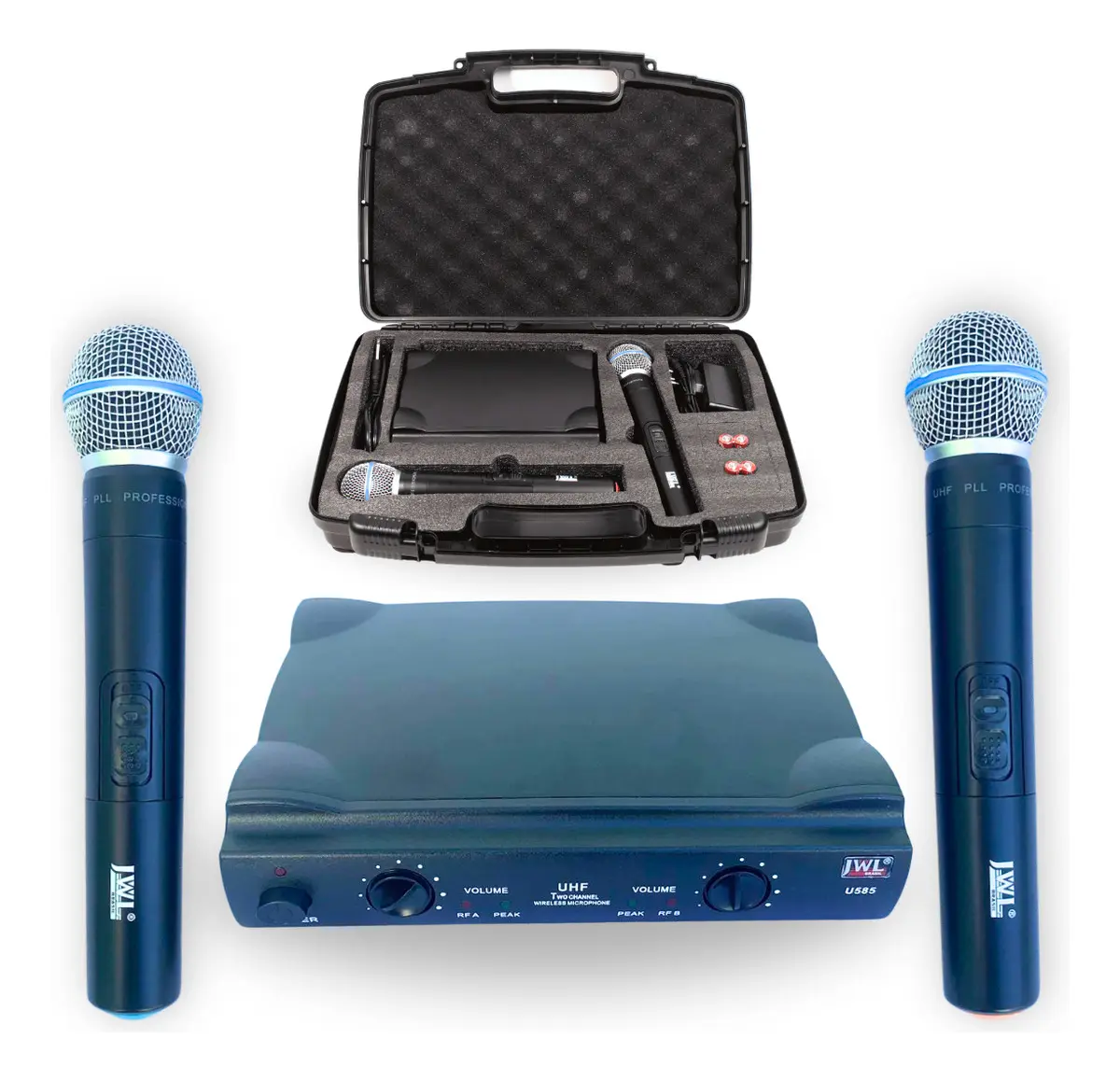 Microfone JWL U-585 UHF Duplo S/Fio