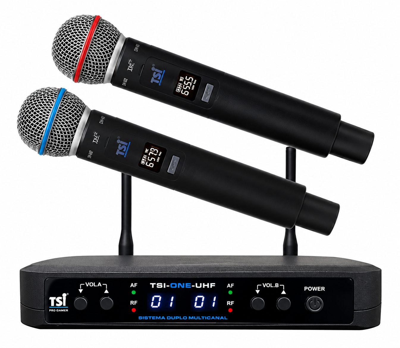 Microfone TSI One UHF Duplo S/Fio